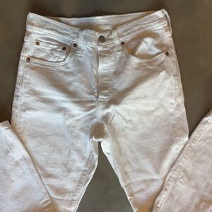 Levi's Women's 501 Button Fly Skinny Leg Ankle Jeans in White Size 30/27